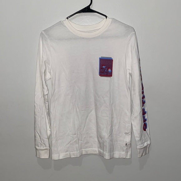 Vans long sleeve tee with red and blue rose graphic size xs - Picture 1 of 3